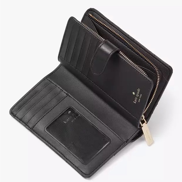 KATE SPADE Carey Medium Compact Bifold Wallet BLACK COLOR - Picture 7 of 14